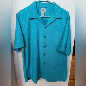 LL Bean Traditional Fit Short Sleeve Button Up Shirt